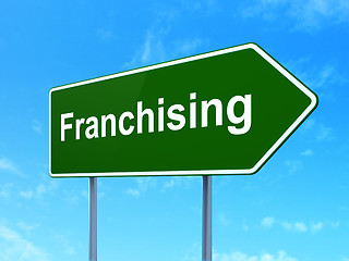 Image showing Finance concept: Franchising on road sign background