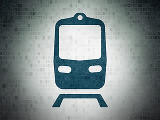 Image showing Vacation concept: Train on Digital Paper background