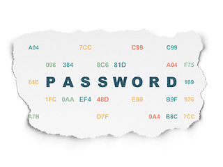 Image showing Protection concept: Password on Torn Paper background