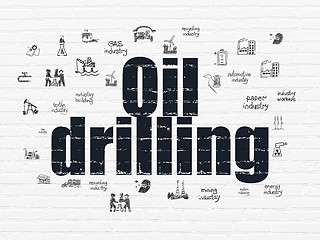 Image showing Manufacuring concept: Oil Drilling on wall background