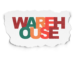 Image showing Industry concept: Warehouse on Torn Paper background