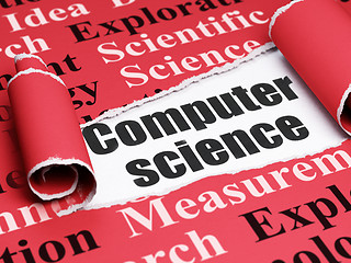 Image showing Science concept: black text Computer Science under the piece of  torn paper