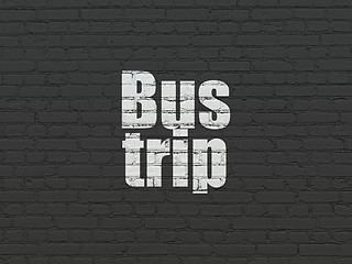 Image showing Vacation concept: Bus Trip on wall background