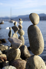 Image showing Stones at the lakeside