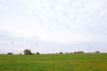 Image showing Wind turbines.