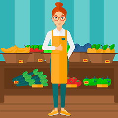 Image showing Friendly supermarket worker.