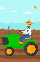 Image showing Farmer driving tractor.