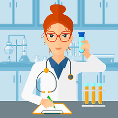 Image showing Laboratory assistant working. 