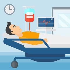 Image showing Patient lying in hospital bed.