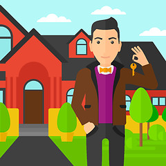 Image showing Real estate agent with key.