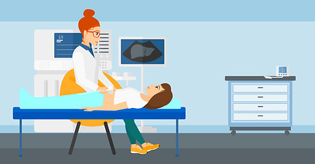 Image showing Patient under ultrasound examination.