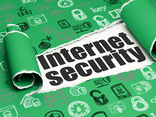 Image showing Safety concept: black text Internet Security under the piece of  torn paper