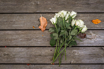 Image showing Bouquet of white roses