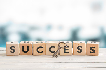 Image showing Key to success on a table