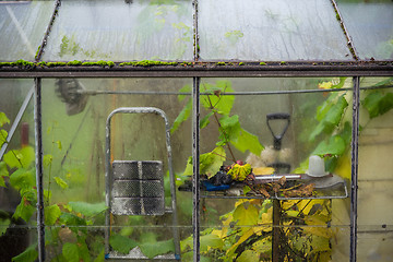 Image showing Small greenhouse in the autumn