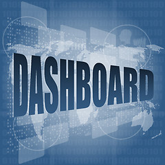 Image showing dashboard word on digital binary touch screen vector illustration