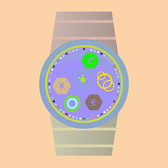 Image showing Smart watch with apps icons