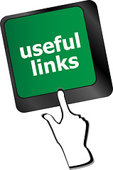 Image showing useful links keyboard button - business concept