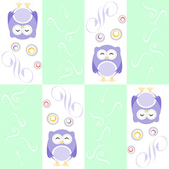 Image showing Cute owl seamless background vector background