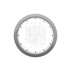 Image showing Set of office icons in flat design on original watch vector illustration isolated on white