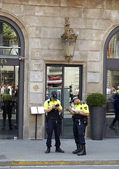 Image showing Two policemen in Barcelona.