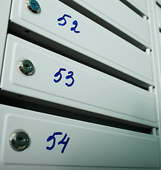 Image showing Mailboxes with flat numbers.