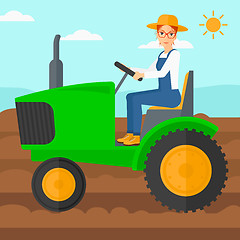 Image showing Farmer driving tractor.