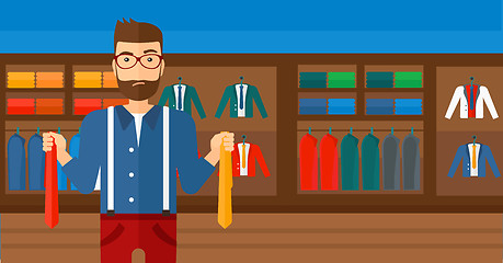 Image showing Customer choosing neckties.