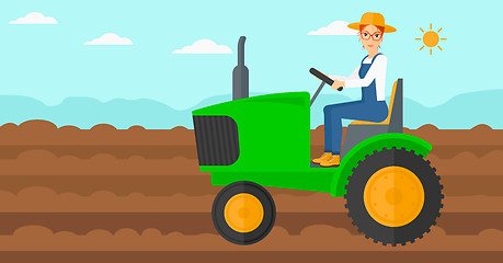 Image showing Farmer driving tractor.