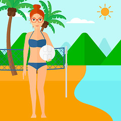 Image showing Beach volleyball player.