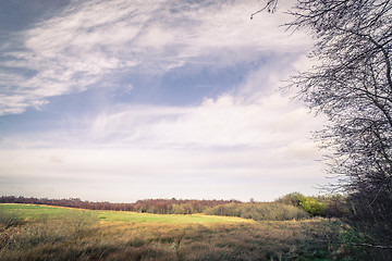 Image showing Countryside landscape with fields in the autumn