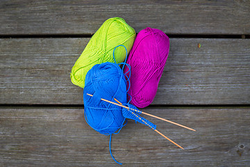 Image showing Colorful wool for knitwear