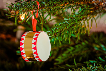 Image showing Xmas tree with a drum