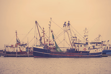 Image showing Fishing boats in the harbor