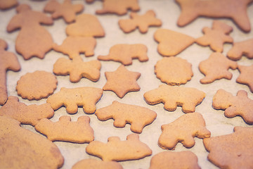 Image showing Xmas cookies on a sheet