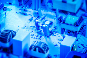 Image showing Microcircuit board with capacitors and chips