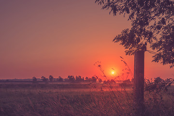 Image showing Beautiful sunset at a countryside