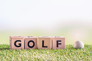 Image showing Golf sign with a golf ball