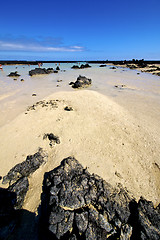 Image showing people spain   black rocks  lanzarote 