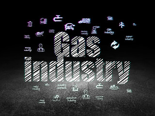 Image showing Manufacuring concept: Gas Industry in grunge dark room