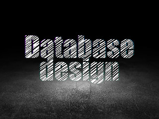 Image showing Software concept: Database Design in grunge dark room