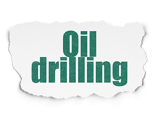 Image showing Industry concept: Oil Drilling on Torn Paper background