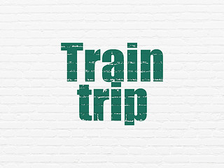 Image showing Tourism concept: Train Trip on wall background