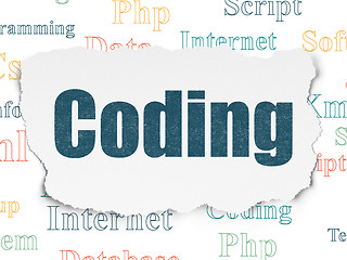 Image showing Database concept: Coding on Torn Paper background