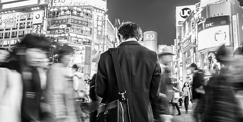 Image showing Japanese businessman in Shibuya, Tokyo, Japan.