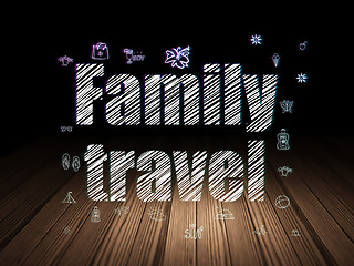 Image showing Travel concept: Family Travel in grunge dark room