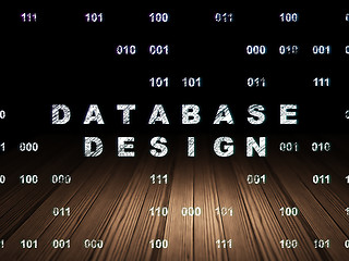 Image showing Software concept: Database Design in grunge dark room
