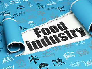 Image showing Manufacuring concept: black text Food Industry under the piece of  torn paper