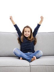 Image showing Happy little girl at home