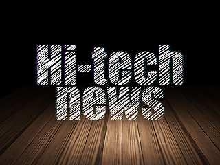 Image showing News concept: Hi-tech News in grunge dark room